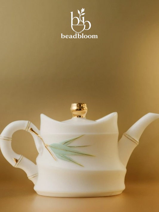 Bamboo Rise Jade Porcelain Teapot