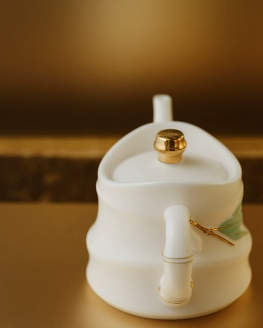 Bamboo Rise Jade Porcelain Teapot