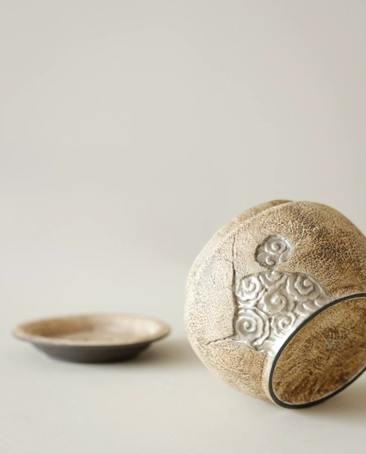Old Rock Clay Silver-Rim Tea Wash Bowl