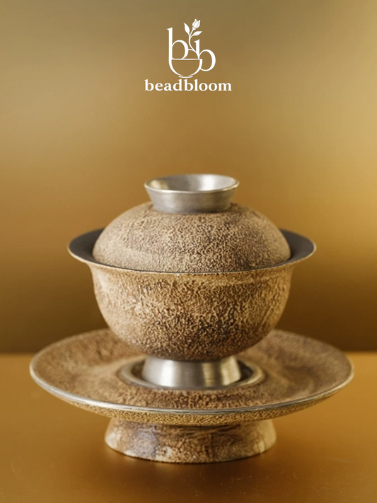 Silver Bloom Three-Tier Tea Bowl Set