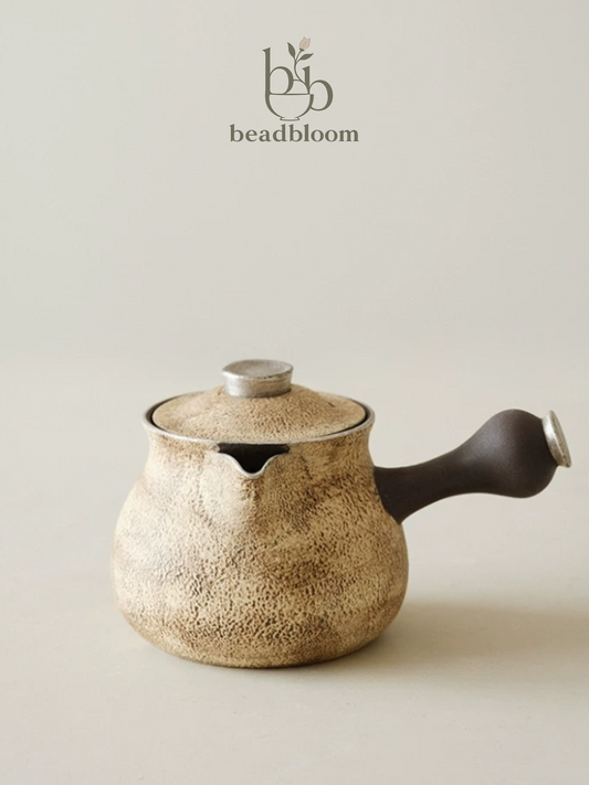Stone Vein Side-Handle Teapot with Lid