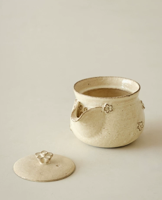 Wabi Flower Petal Bloom Stoneware Teapot