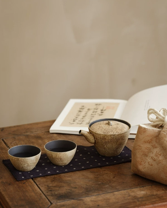 Rock Clay Duo Teapot & Cups Set