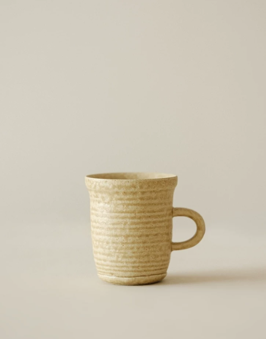 Caramel Oat Rim-Flow Stoneware Cup