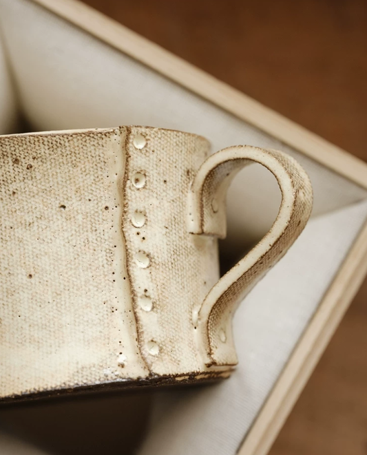 Zen Linen Texture Handmade Mug