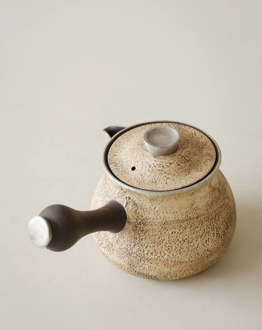 Stone Vein Side-Handle Teapot with Lid